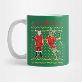 Lacrosse LaX Santa Reindeer Ugly Christmas Mug